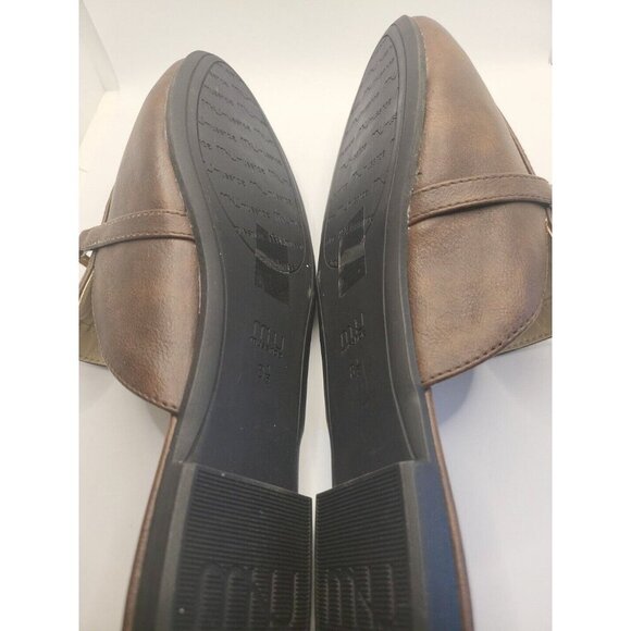 MUSSHOE Loafer for Women Brown Gold Slip on Flats New Without Tag 8.5 MNU - Picture 9 of 10